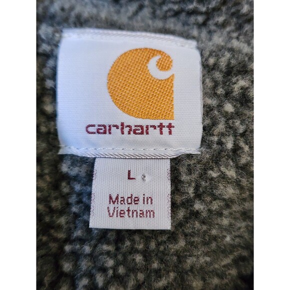 Carhartt Rain Defender Lined Full Zip Jacket Size Large Black Hooded - Picture 8 of 9